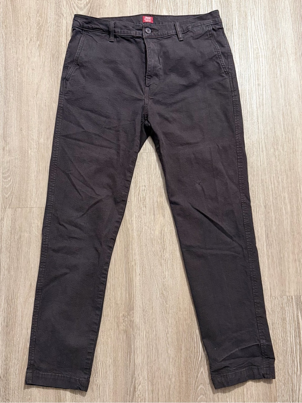 Levi’s XX Chino Standard Taper Men’s Pants Brown Plaid W34 L32 Cotton Blend